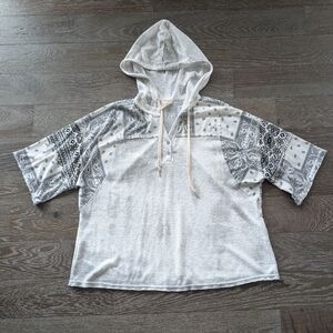 Artistic Works By Lu Women's Mixed Media Hooded Top Size Large